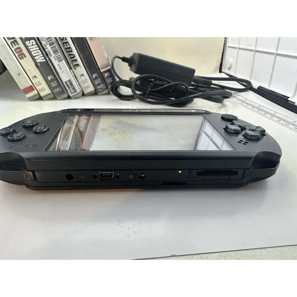 Sony PSP Street E1003 Console Tested Working w/ Charger & 7 Games Rare Gaming